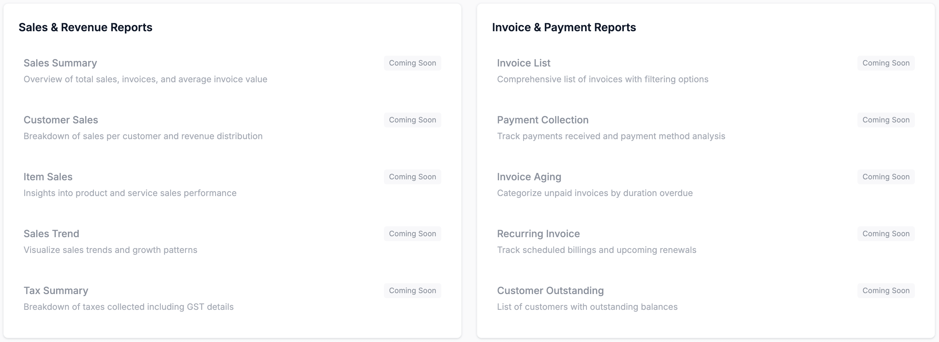 NeoInvoice Reporting Dashboard