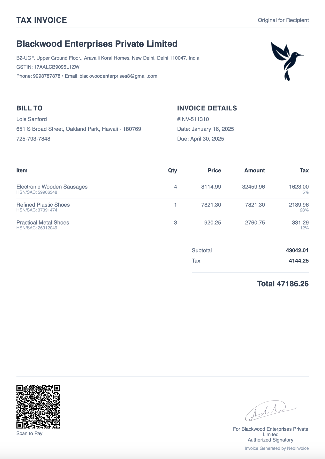 Minimalist Invoice Template